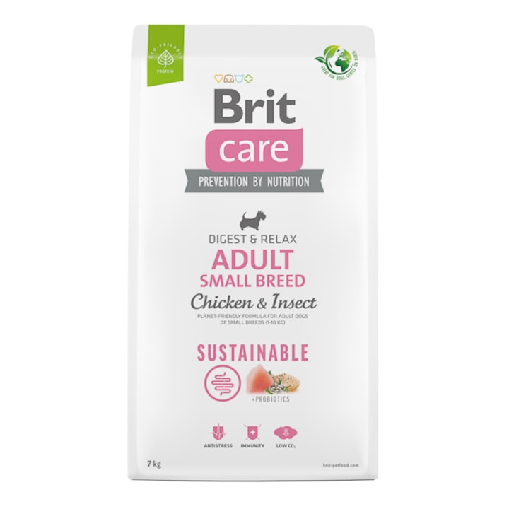 Hrana uscata pentru caini Brit Care Sustainable Adult Small Breed, 7 kg