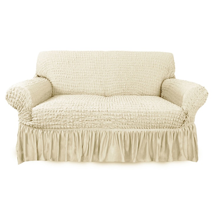 Husa canapea, Co.Ingros.Tex, Poliester, Model embosat, Crem