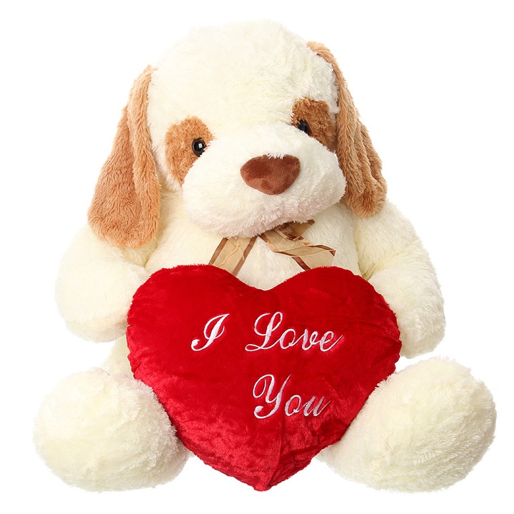 Максим - гигантско плюшено куче със сърце - 100 см