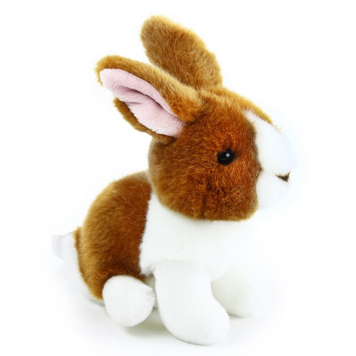 Debby - barna-fehér plüss nyuszi - 16cm