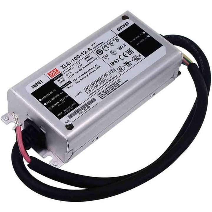 Sursa iluminat LED Mean Well XLG-100-12-A, 12V/8A, IP67