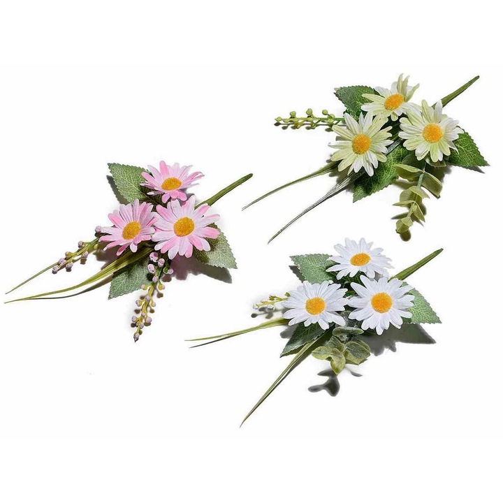 3 db művirág készlet Százszorszép 18 cm