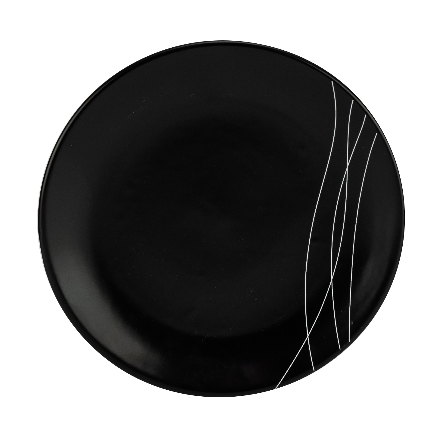 Farfurie desert, Cesiro, 20 cm, Negru Mat cu linii albe - eMAG.ro