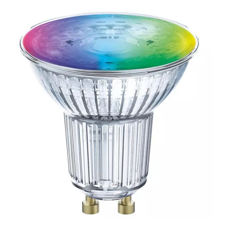 Bec LED RGB inteligent Ledvance SMART+ WiFi SPOT Multicolour, GU10, 4.9W (50W), 350 lm, lumina alba