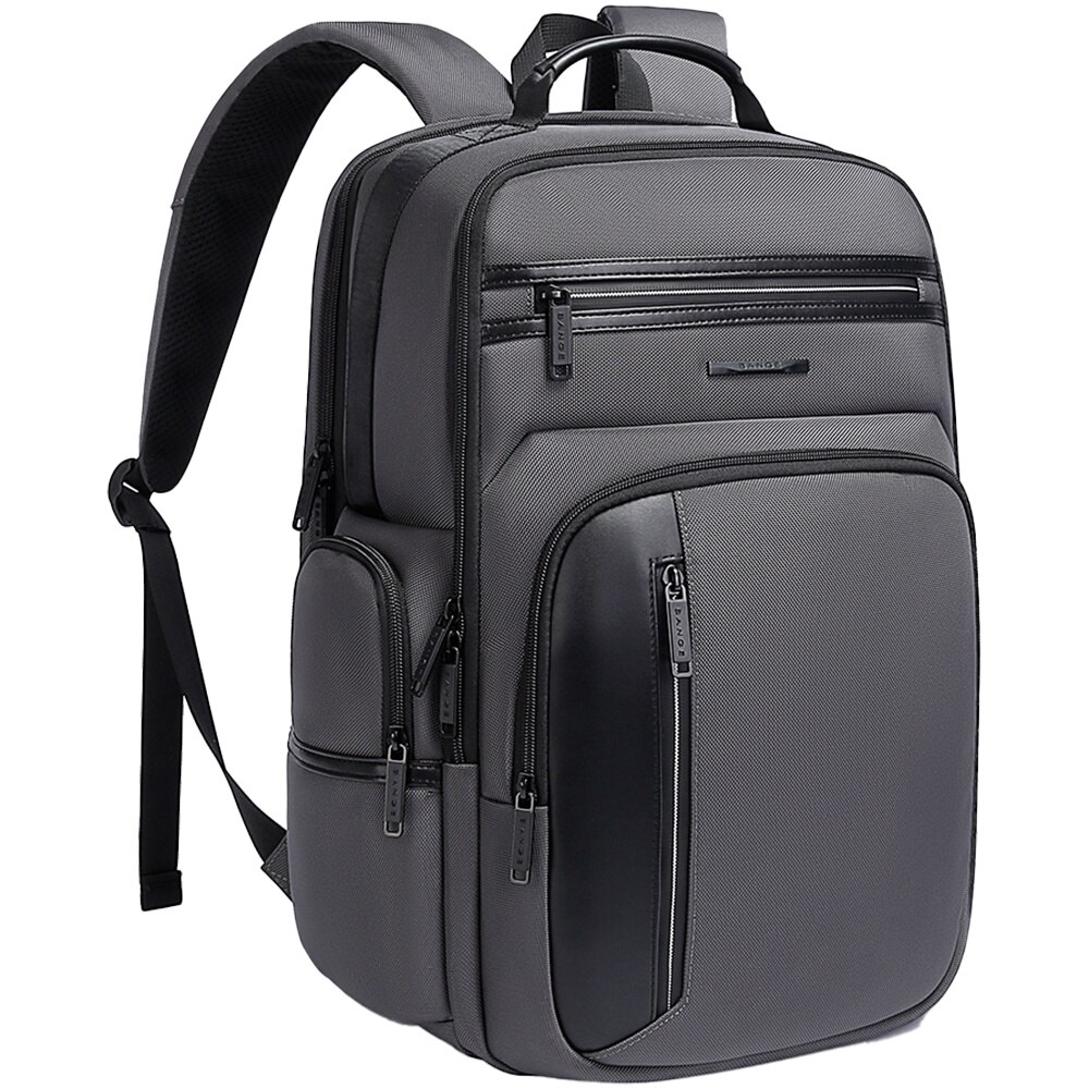 Rucsac laptop de 15.6 inch, potrivit pentru calatorii, rezistent la stropi de apa, cu buzunar antifurt, port USB, si USB-C, BANGE, BG2602GY, Gri
