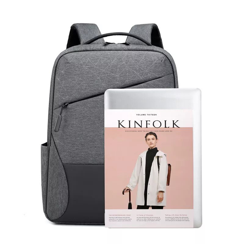 Rucsac laptop 15" smart casual impermeabil, cu port USB, Escalate, 42x31x12 cm, Gri