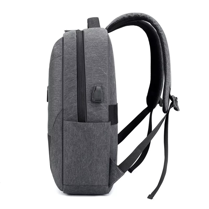 Rucsac laptop 15" smart casual impermeabil, cu port USB, Escalate, 42x31x12 cm, Gri