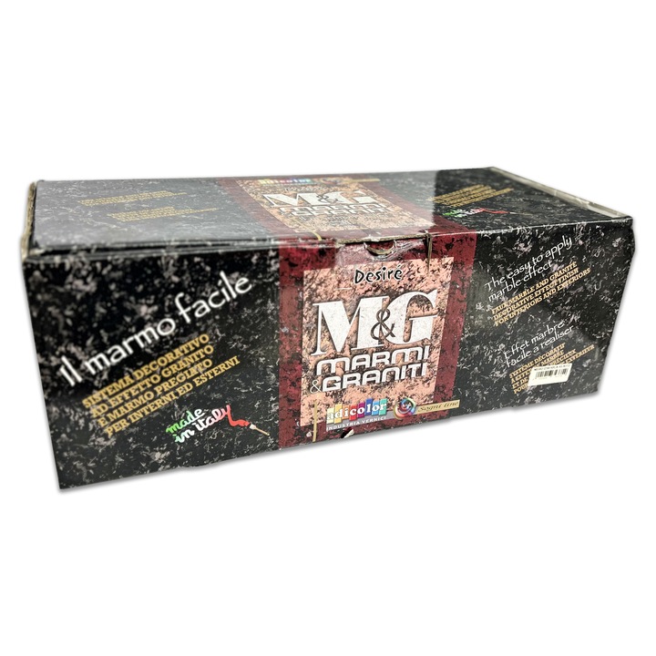 Vopsea decorativa, Adicolor, Marmi&Graniti, African Black, Kit complet DIY, 2L