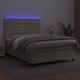 vidaXL cappuccino színű műbőr rugós ágy matraccal és LED-del 140x190cm 3135944