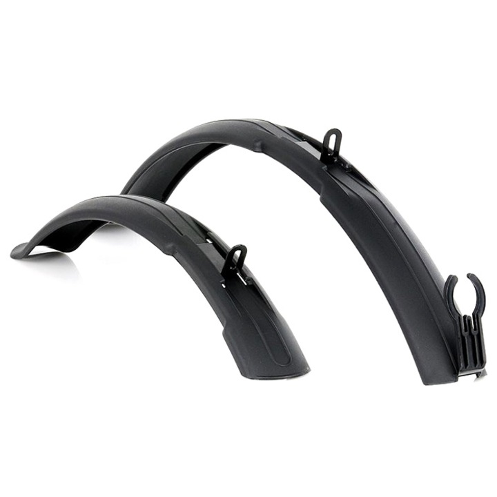 Set aparatori de noroi pentru bicicleta, 2 buc, spate si fata, Negru