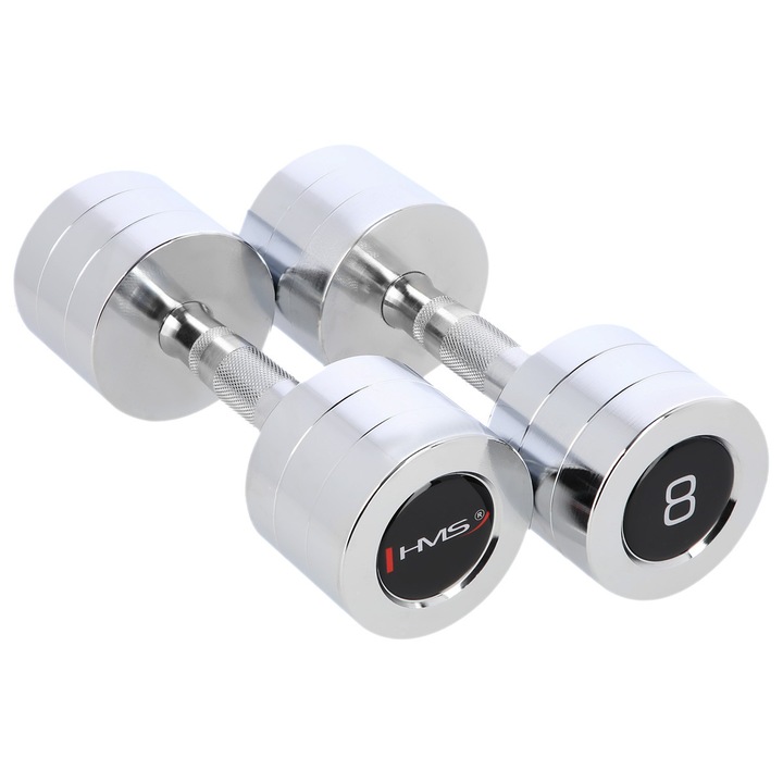Haltere si gantere cromate Argint, 2 x 8Kg