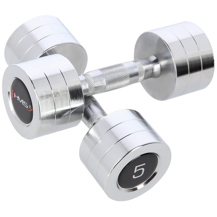 Haltere si gantere cromate Argint, 2 x 5Kg