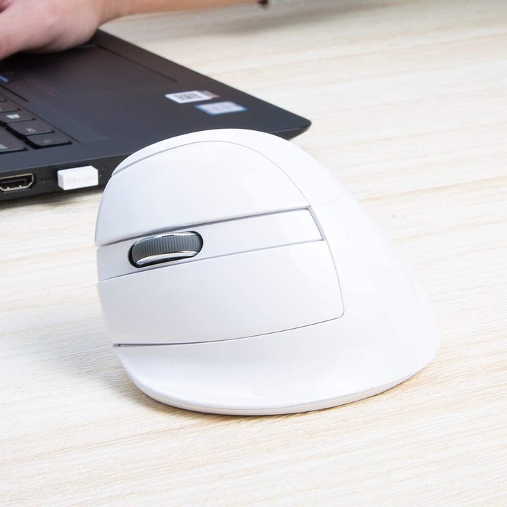 Мишка RGB безжична/Bluetooth вертикална мишка Delux M618ZD за лява ръка ...