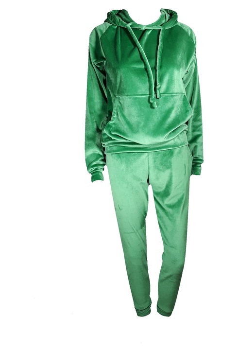 Compleu dama din catifea, doua piese, verde, Verde