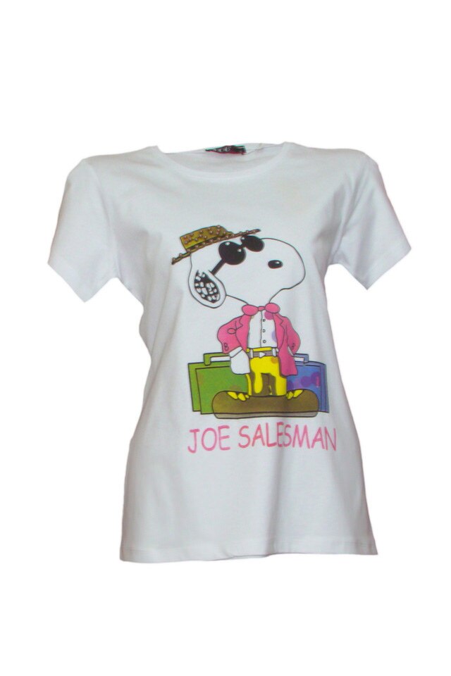 Tricou alb cu imprimeu haios, Salesman, de dama, L