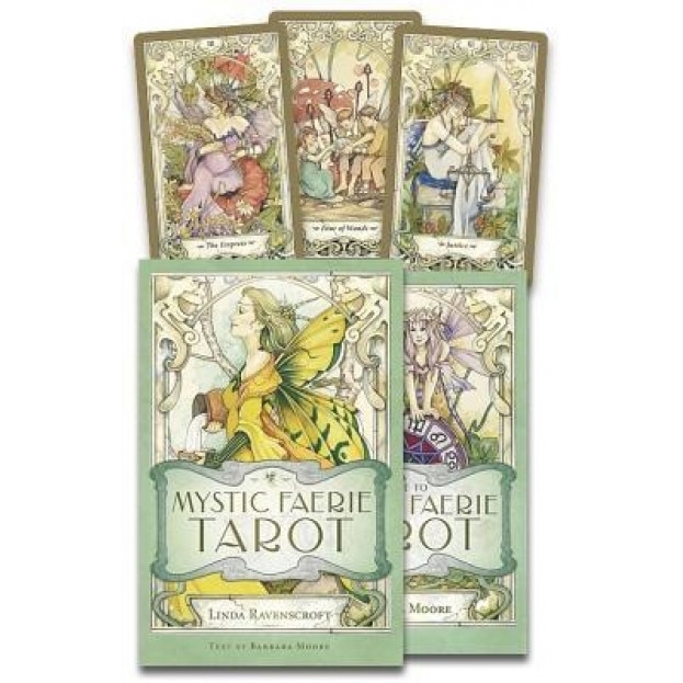 Mystic Faerie Tarot [With 312 Page Book and 78 Card Deck and Gold Organdy Tarot Bag] - Barbara Moore, Linda Ravenscroft