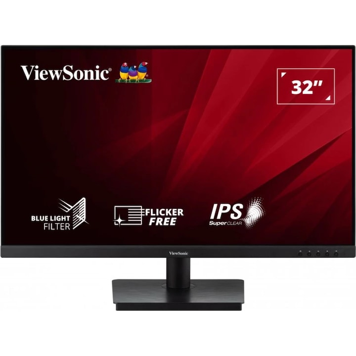 ViewSonic VA3209-MH LCD Monitor 32", IPS, 16:9, FHD, 4ms, 250cd/m2, HDMI, VGA, VESA, SPK, Adaptive Sync, fekete