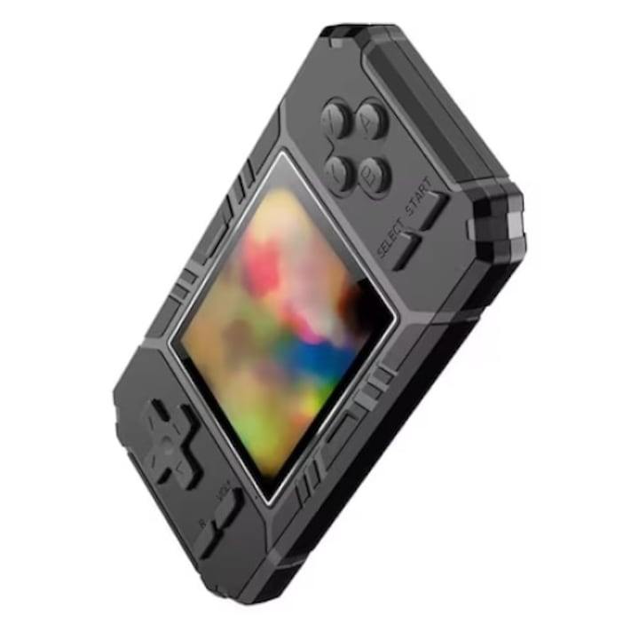 Consola de jocuri, FOXMAG24, ecarn HD, conectare la TV, 3 inch, 520 de jocuri incorporate, baterie de lunga durata, negru