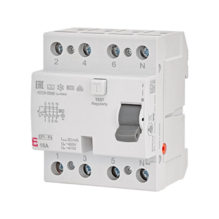 Intrerupator siguranta electrica, ETI Polam, 3 poli, 40 A, Alb/gri