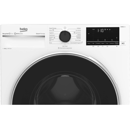 Masina de spalat rufe Beko B5WFT510419W, 10 kg, 1400 RPM, Clasa A, AddXtra, Motor ProSmart Inverter, FiberCatcher, HomeWhiz prin Bluetooth, Hygiene+ cu SteamCure, Alb