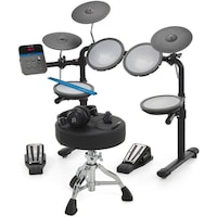 Set complect de Tobe Electronice Millenium Rookie E-Drum, Scaun, Bete, Casti Audio, potrivit pentru copii de la 3 ani in sus