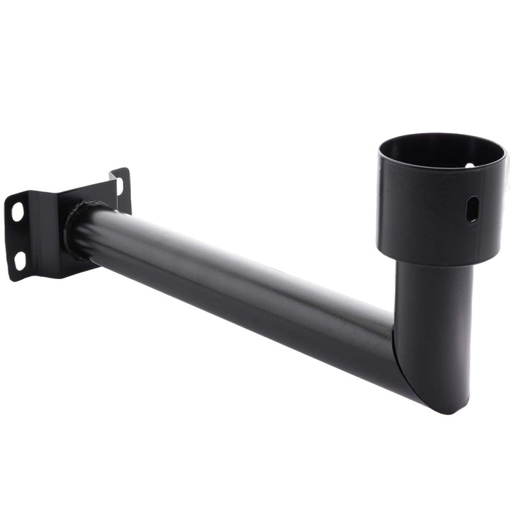 Suport de perete pentru lampa stradala, LVT, Otel, 40 cm, Negru