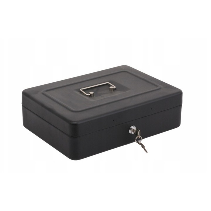 Red Eagle Pénz- és értéktároló doboz, fém, 2 kulccsal, fekete