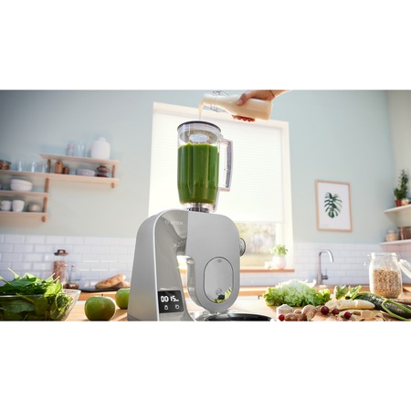 Robot de bucatarie Bosch MUM5XL72, cu cantar integrat, 1000 W, Bol otel inoxidabil 3.9 l, blender 1.25 l, 7 viteze+impulse, mixare planetara 3D, graphit