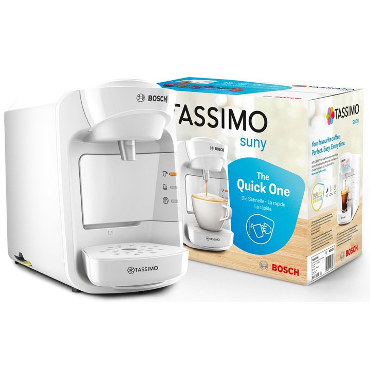 Кафемашина с капсули BOSCH Tassimo Suny TAS3104, 0.8л, 1300W, 3.3 bar, Бял