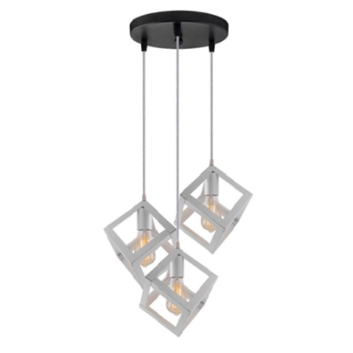 Pendul ΧΑΤΖΗΚΟΝΤΙΔΗΣ ΑΕ, Metal, E27, Negru/Alb