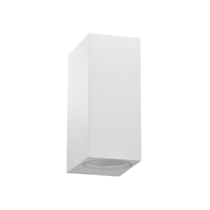 Kültéri LED fali lámpa, Polux, Alumínium/Üveg, GU10, IP44, Fehér