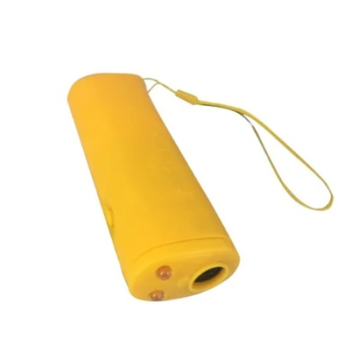 Aparat cu ultrasunete FOXMAG24, pentru alungarea cainilor, de dimensiuni mici, alimentare cu baterie, galben