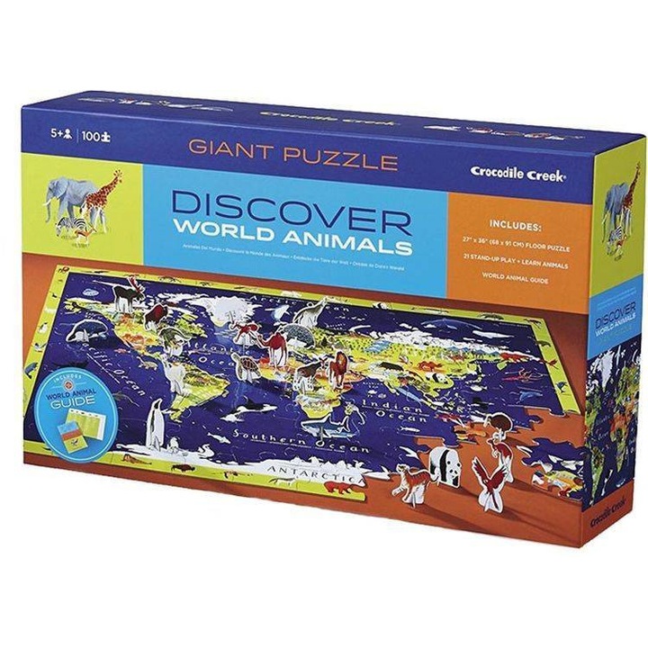 Puzzle 3D, Crocodile Creek, 100 piese, Carton, Multicolor