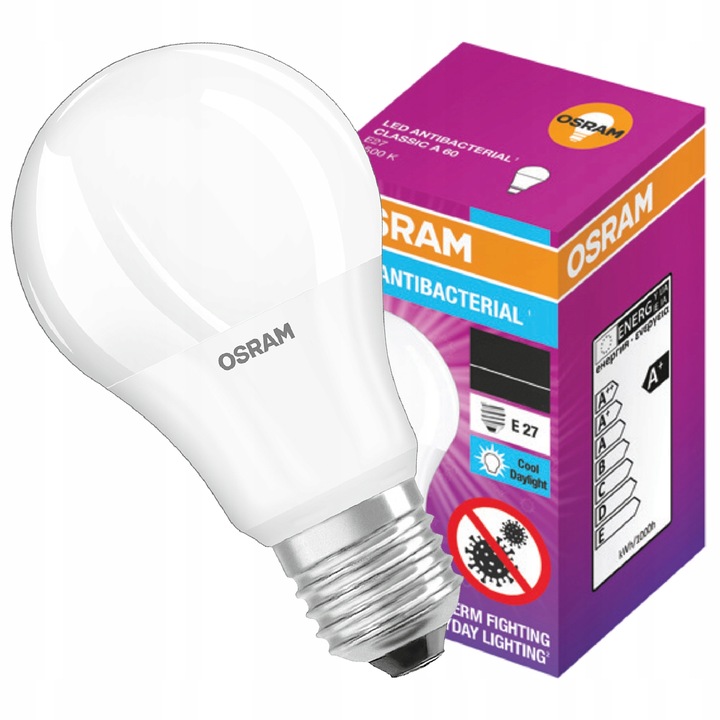 Osram LED izzó, antibakteriális, E27, A60, 13W = 100W, 1521 lm, 6500 K, hideg fehér