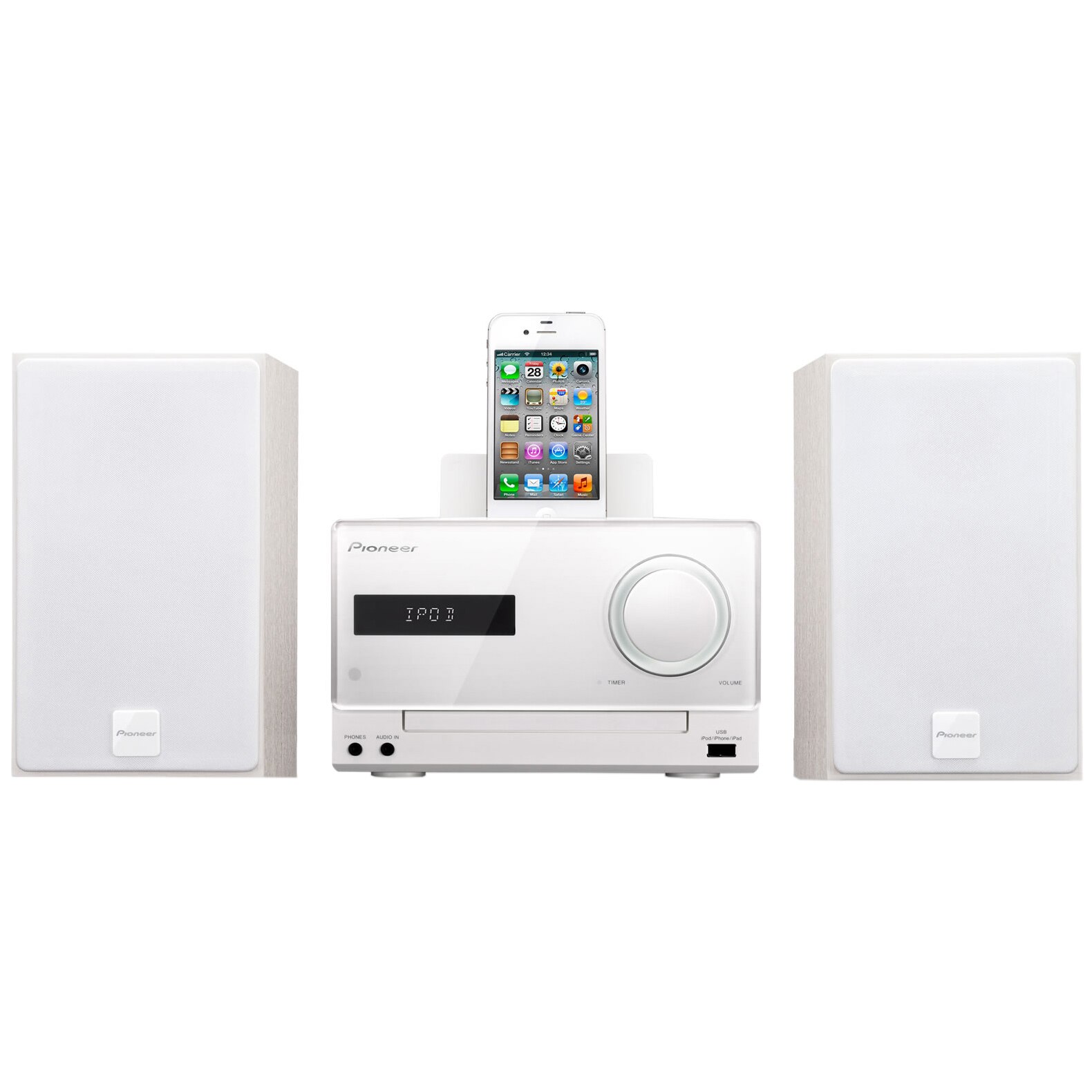 Pioneer X-CM31-W Mikro hifirendszer, CD lejátszó, FM rádió, USB, AUX ...