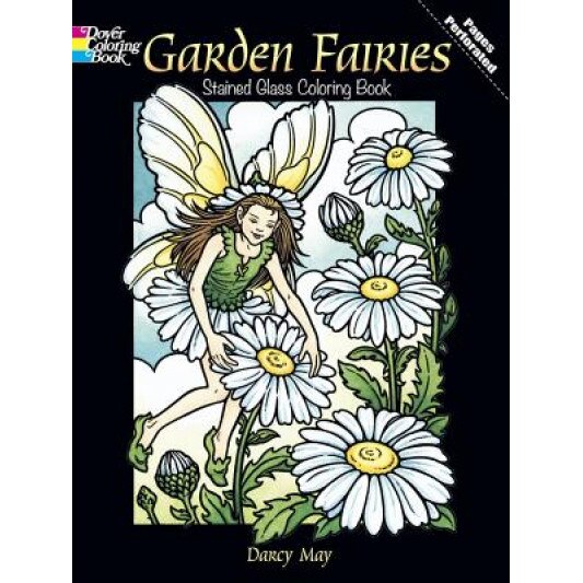 Garden Fairies Stained Glass Coloring Book, Darcy May, Matt May