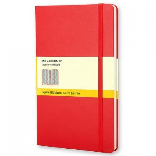 Moleskine Squared Notebook Large, Hard Red, Moleskine