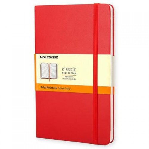 Moleskine Classic Red Notebook, Ruled Large, Moleskine