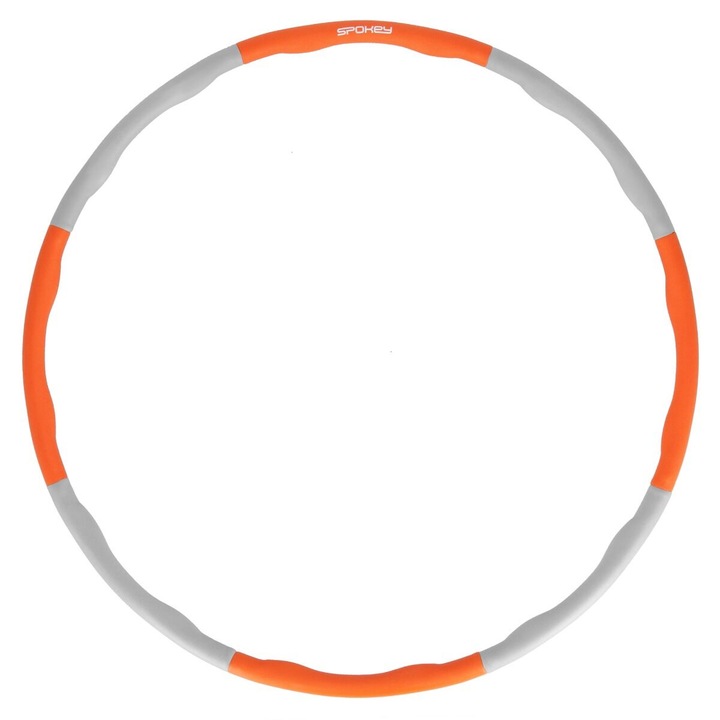 Spokey Hula Hop gyakorló karika, asztali betétekkel, 95 cm, összecsukható, Szürke/Narancs, 95 cm