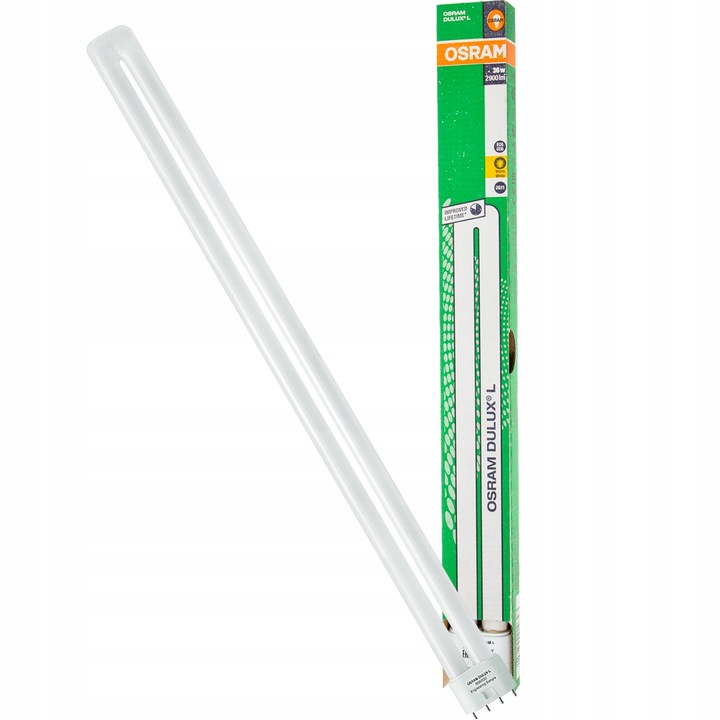Bec economic Dulux L, Osram, Sticla, 2G11, 36 W, 3000K, 4 pini, 2900 lm, 411 mm, Alb cald