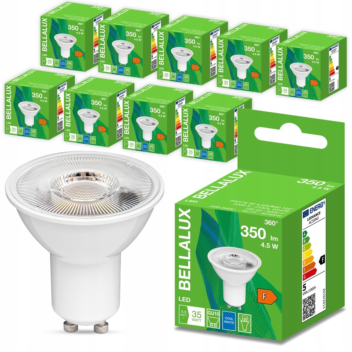 Set 10 Becuri Led Bellalux Gu10 4 5w 350lm 4000k Alb Neutru Emag Ro