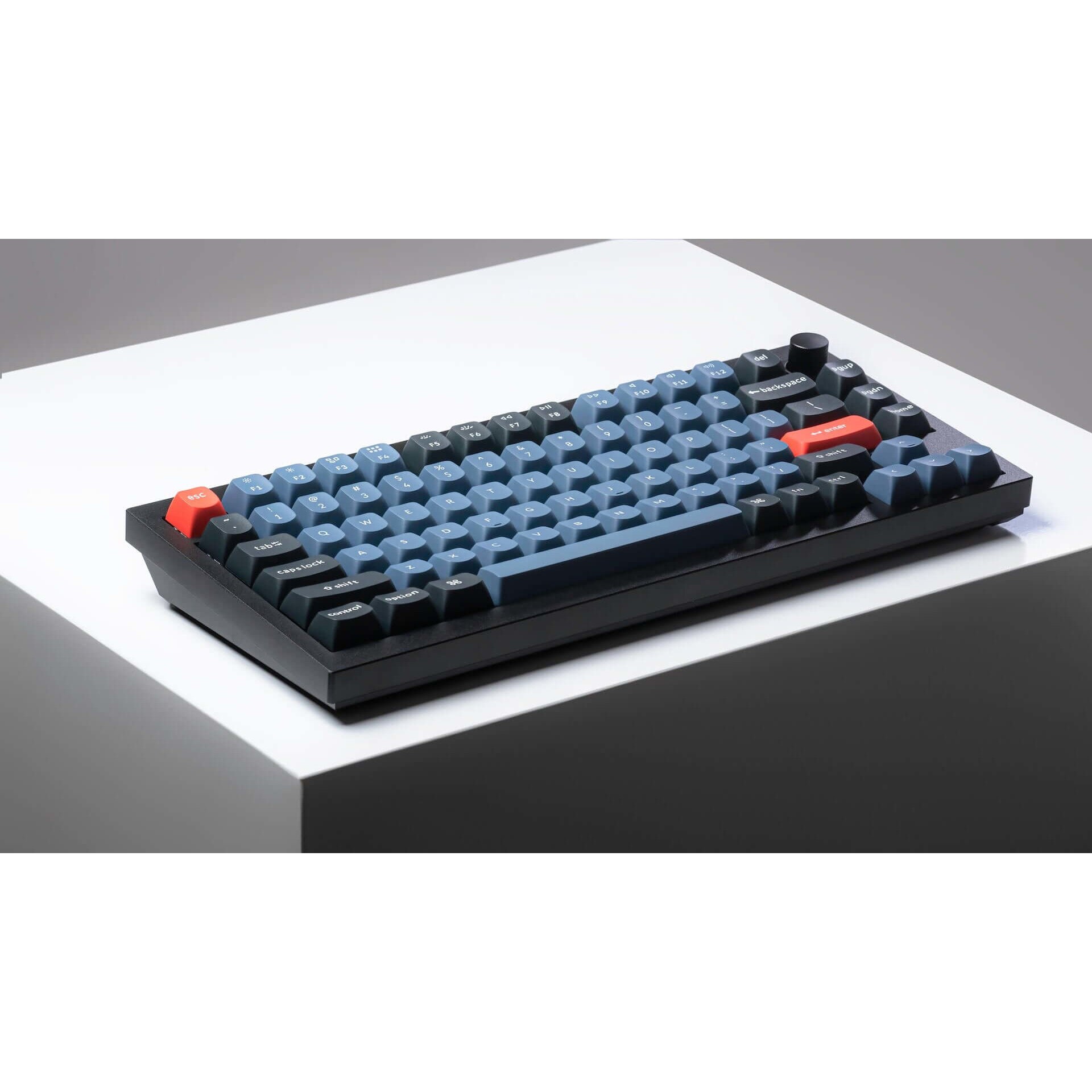 Tastatura mecanica Keychron Q1 QMK Knob, RGB, Carbon Black