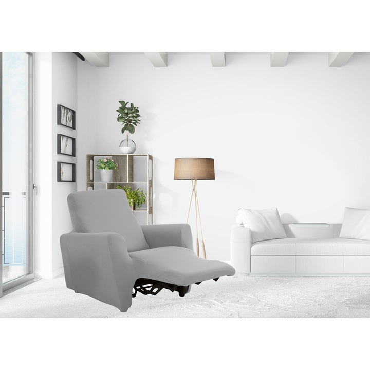 Husa fotoliu, Co.Ingros.Tex, Poliester, Model uni, Gri