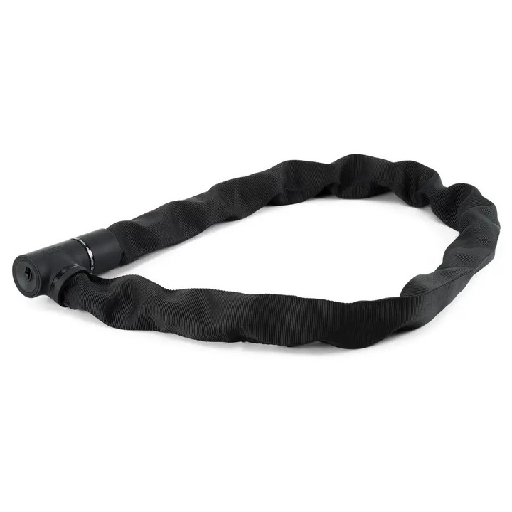 Cablu antifurt bicicleta, trotineta, WTO®, inchidere cheie, lungime 90 cm, Otel, Negru