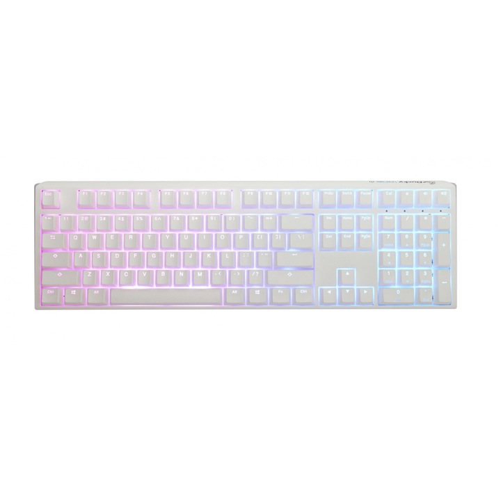 Геймърскa механична клавиатура Ducky One 3 Pure White Full Size Hotswap Cherry MX Silver, RGB, PBT Keycaps