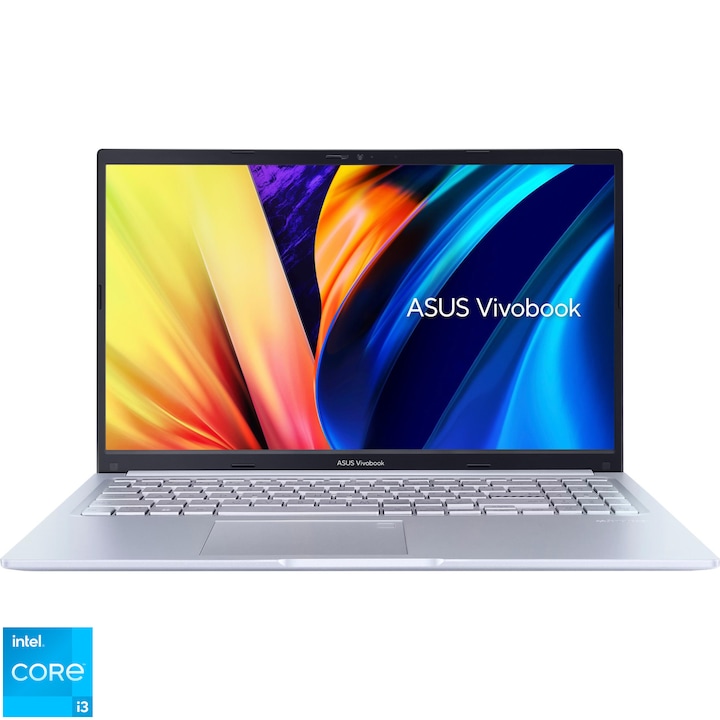 Laptop ASUS VivoBook 15 X1502ZA cu procesor Intel® Core™ i3-1220P pana la 4.40 GHz, 15.6'', Full HD, IPS, 8GB, 256GB SSD, Intel® UHD Graphics, No OS, Icelight Silver