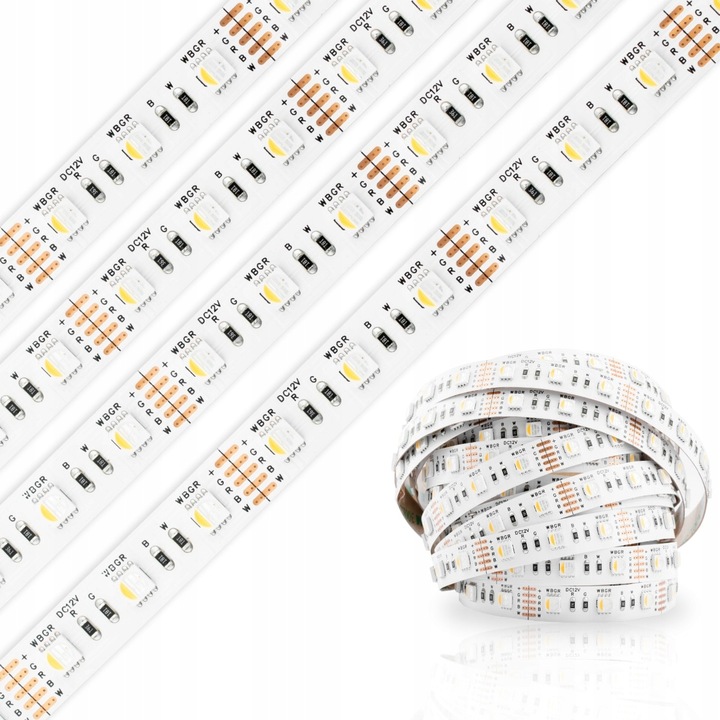 LED szalag 12V 72W 5050 300LED RGB + Hideg, egy diódában, 10mm 5m LUMILED