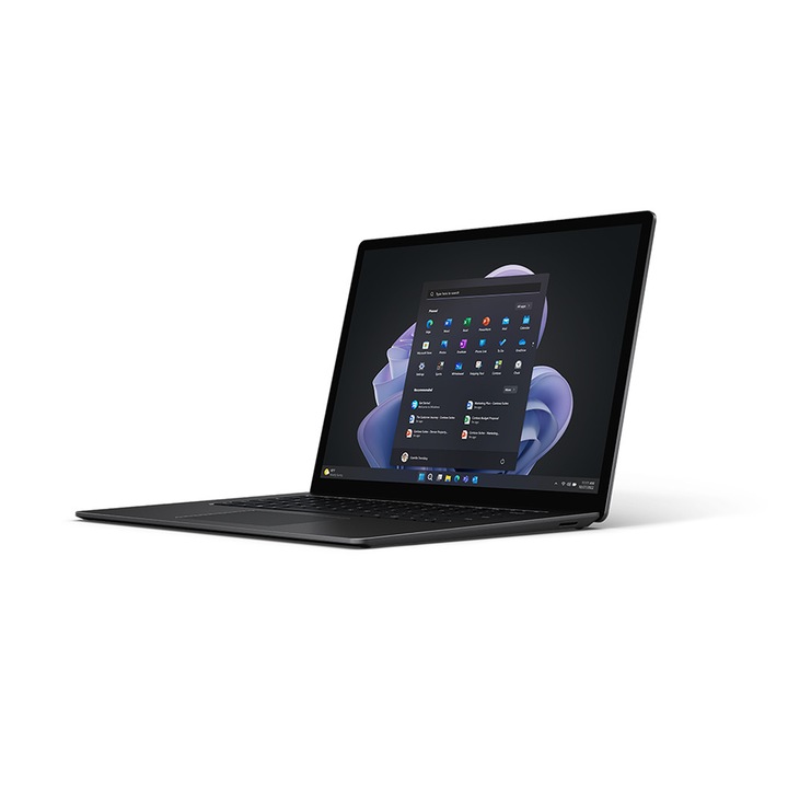 Laptop Microsoft Surface Laptop 5, 13, 5", Intel Core i7-1265U, 16GB RAM, 512GB, Tastatura germana QWERTZ, Negru