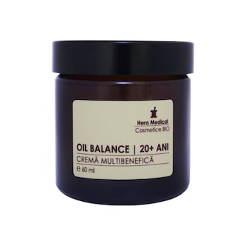 Crema multibenefica sebo-regulatoare pentru femei 20+ ani, Oil Balance, Hera Medical Cosmetice BIO, 60 ml Crema multibenefica sebo-regulatoare pentru femei 20+ ani, Oil Balance, Hera Medical Cosmetice BIO, 60 ml