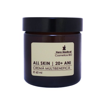 Crema multibenefica pentru femei 20+ ani, All Skin, Hera Medical Cosmetice BIO, 60 ml Crema multibenefica pentru femei 20+ ani, All Skin, Hera Medical Cosmetice BIO, 60 ml